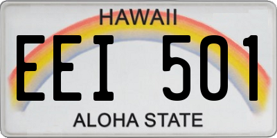 HI license plate EEI501