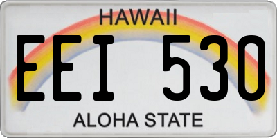 HI license plate EEI530
