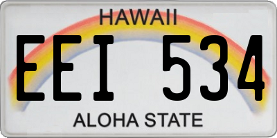 HI license plate EEI534