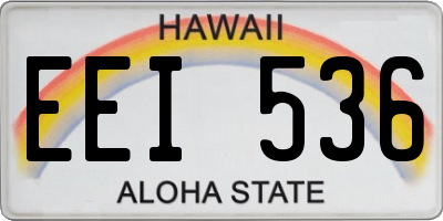 HI license plate EEI536