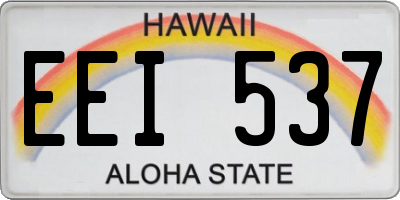 HI license plate EEI537