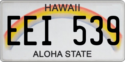 HI license plate EEI539