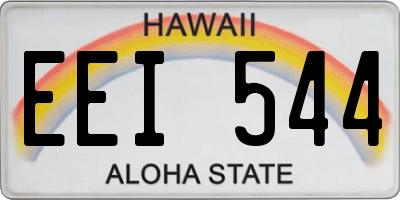HI license plate EEI544