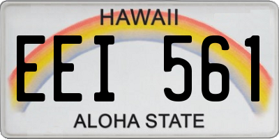 HI license plate EEI561