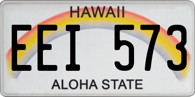 HI license plate EEI573