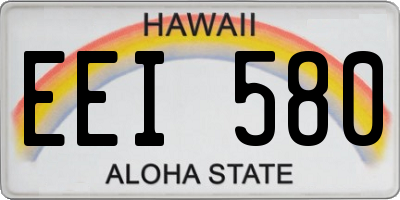 HI license plate EEI580