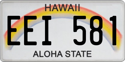 HI license plate EEI581