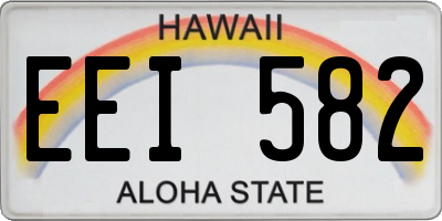 HI license plate EEI582