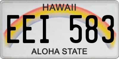 HI license plate EEI583