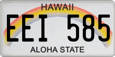 HI license plate EEI585