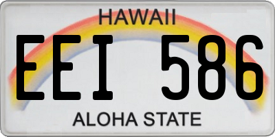 HI license plate EEI586