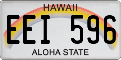 HI license plate EEI596
