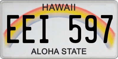 HI license plate EEI597