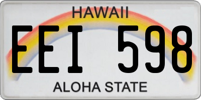 HI license plate EEI598