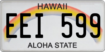 HI license plate EEI599