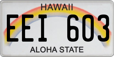 HI license plate EEI603