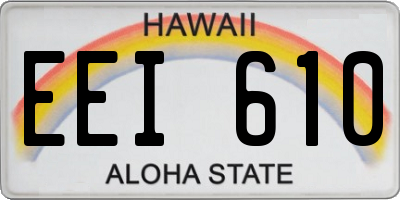 HI license plate EEI610