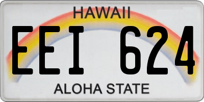HI license plate EEI624