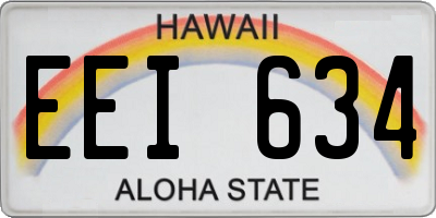 HI license plate EEI634