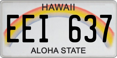 HI license plate EEI637