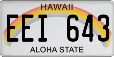 HI license plate EEI643