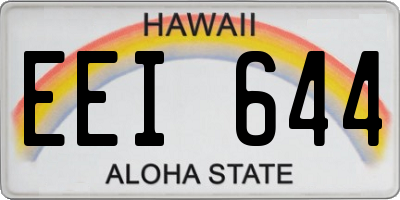 HI license plate EEI644