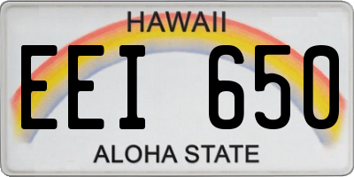 HI license plate EEI650