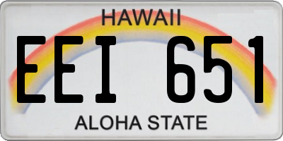 HI license plate EEI651