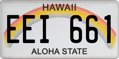 HI license plate EEI661