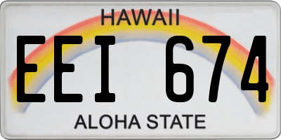 HI license plate EEI674