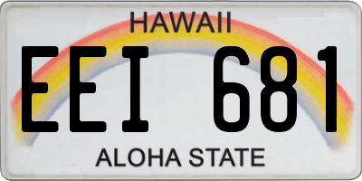 HI license plate EEI681