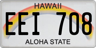 HI license plate EEI708