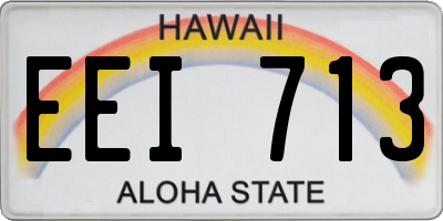 HI license plate EEI713