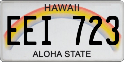 HI license plate EEI723