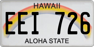 HI license plate EEI726