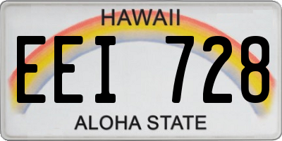 HI license plate EEI728