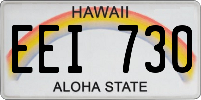 HI license plate EEI730
