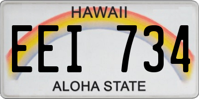 HI license plate EEI734