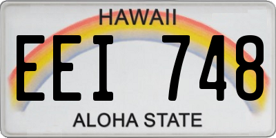 HI license plate EEI748