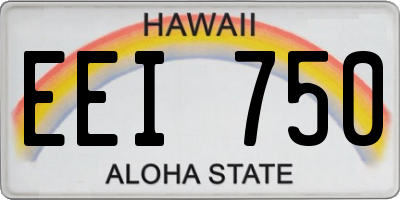 HI license plate EEI750