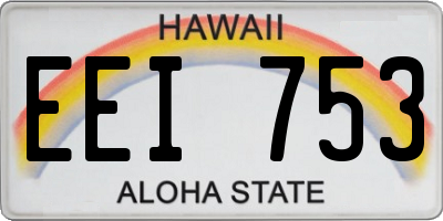 HI license plate EEI753