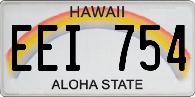 HI license plate EEI754