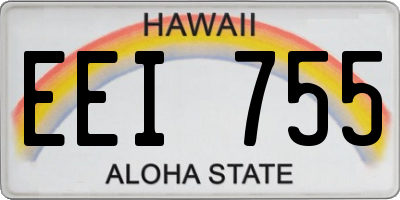 HI license plate EEI755