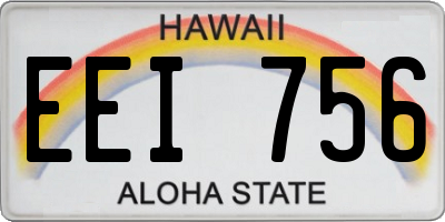 HI license plate EEI756