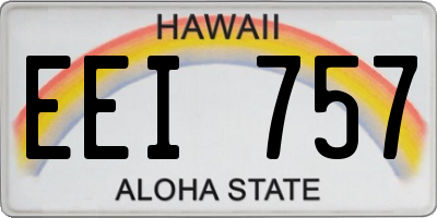 HI license plate EEI757