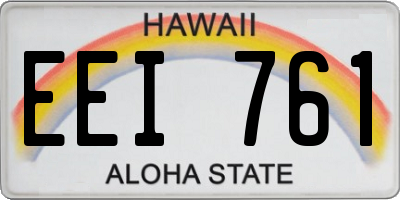 HI license plate EEI761