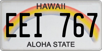 HI license plate EEI767