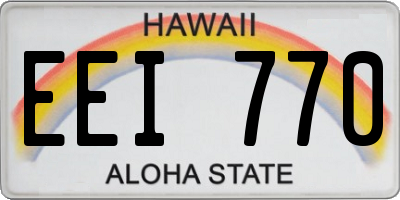 HI license plate EEI770
