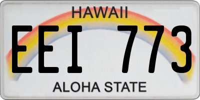 HI license plate EEI773