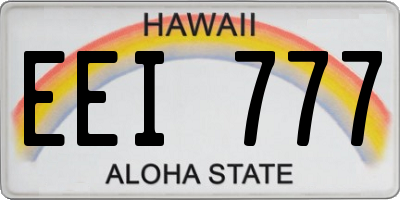 HI license plate EEI777